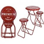 Bar Table with Stools – Red