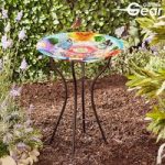 Garden Gear Glass Birdbath With Stand