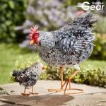 Metal Chicken & Hen Set-Brown