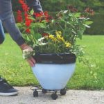 Garden Grow Black Metal Pot Mover on Wheels
