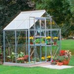 Halls Aluminium Popular Greenhouse with Horti Glass + Base – 6′ x 4′ & Accessories